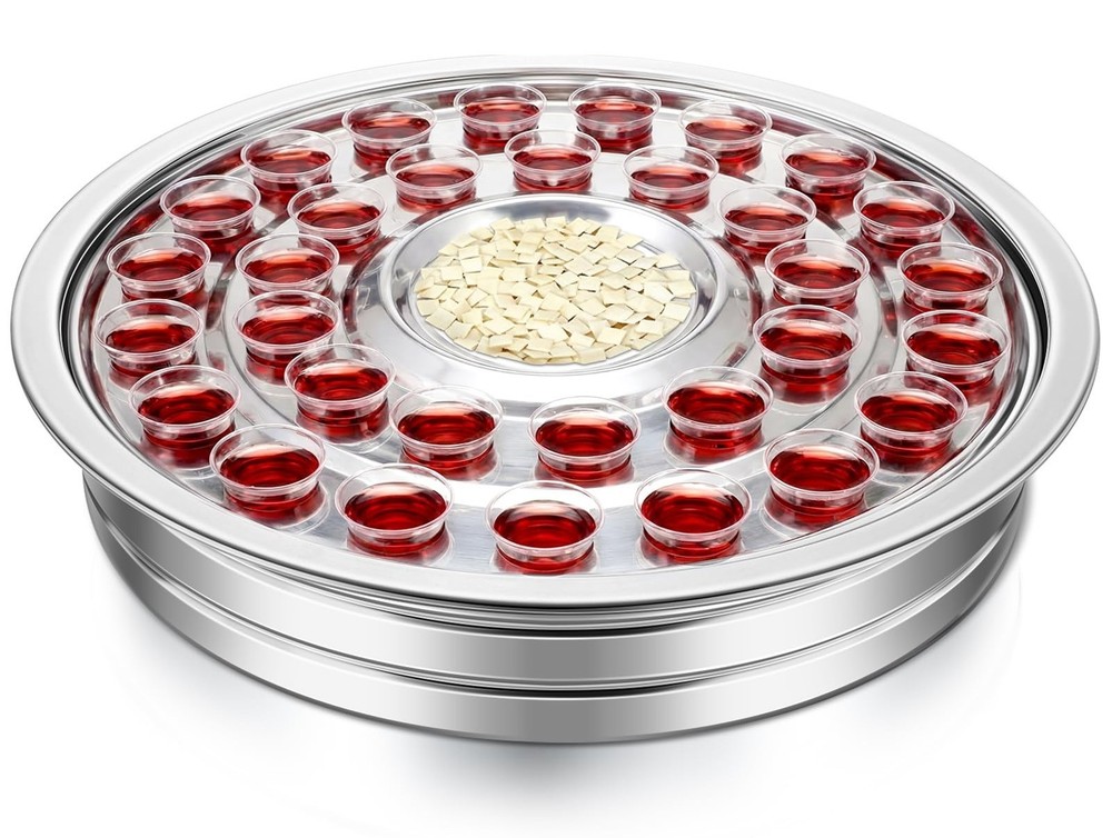LemonRoad 1 Pcs Communion Tray - Holds bread & 32 cups