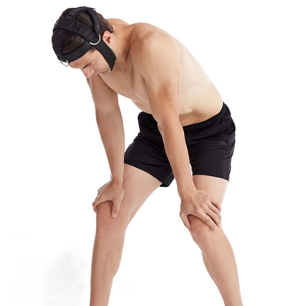 Black Head Training Harness Adjustable Neck Strength Training Strap Outdoor