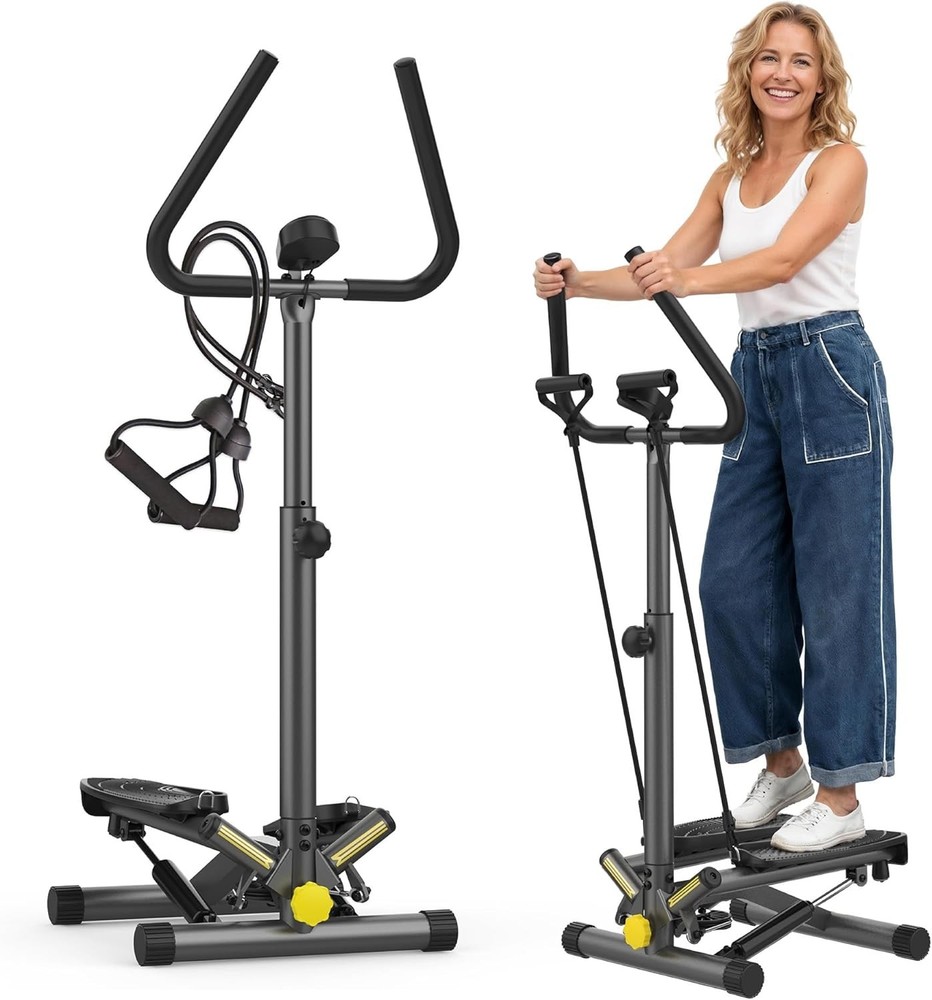 Stepper Machine with Resistance Bands, Mini Stepper with 300LBS Weight Capaci...