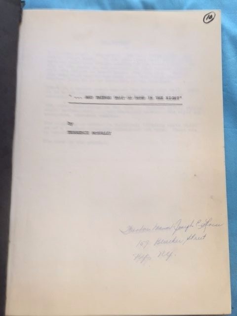 ...AND THINGS THAT GO BUMP IN THE NIGHT- BY TERRENCE MCNALLY PRODUCER'S SCRIPT