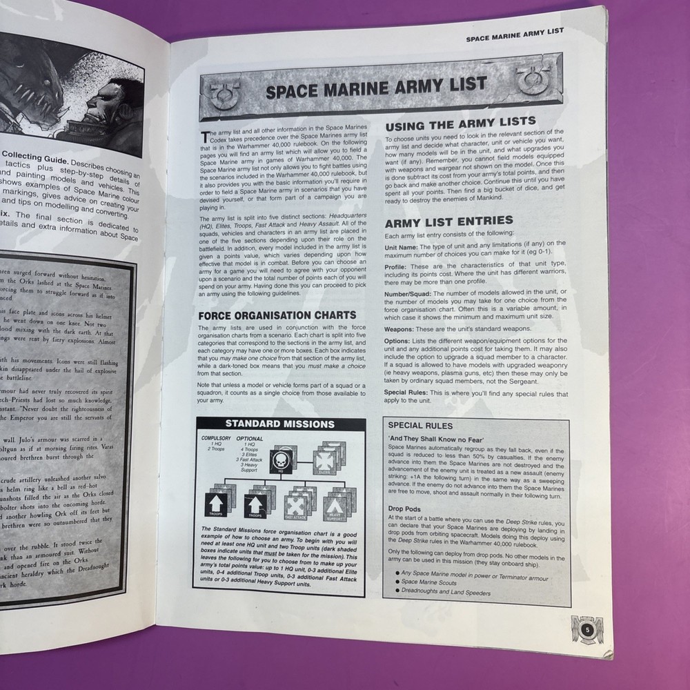 Games Workshop - Warhammer 40K - Codex - Space Marines - 1998 FREE SHIPPING