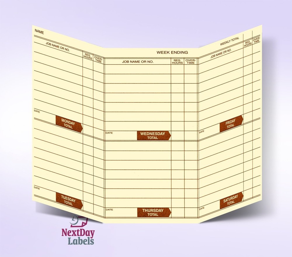 Weekly Employee Pocket Time Cards - Easy Tracking for Work Hours
