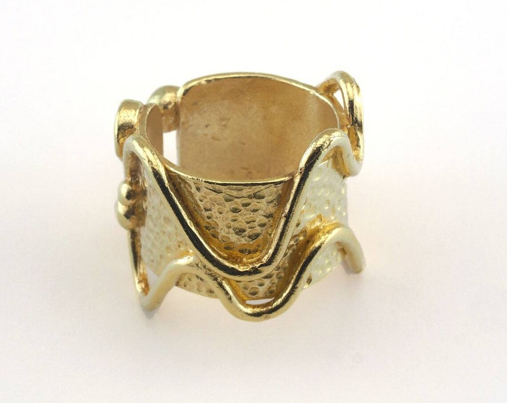 Ring Adjustable Bezel Ring Raw brass (18mm 7.5US inner size - Adjustable ) 3189