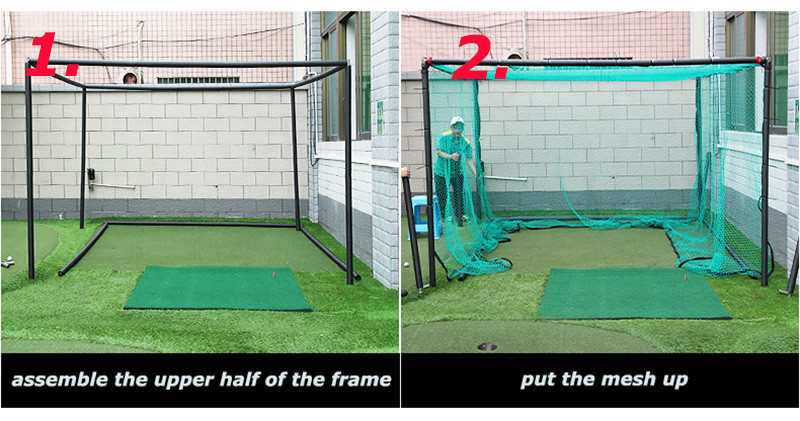9.8ft Golf Practice Net Folding Golf Hitting Cage Practice Net Training Aid