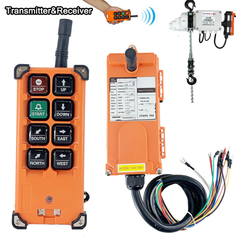 12-24V Industrial Crane Remote Control Radio Controller Transmitter & Receiver