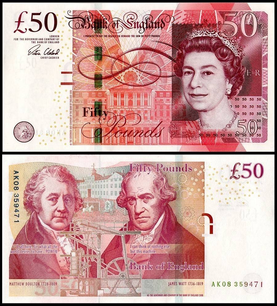 Great Britain 50 Pounds, 2010, P-393b, UNC