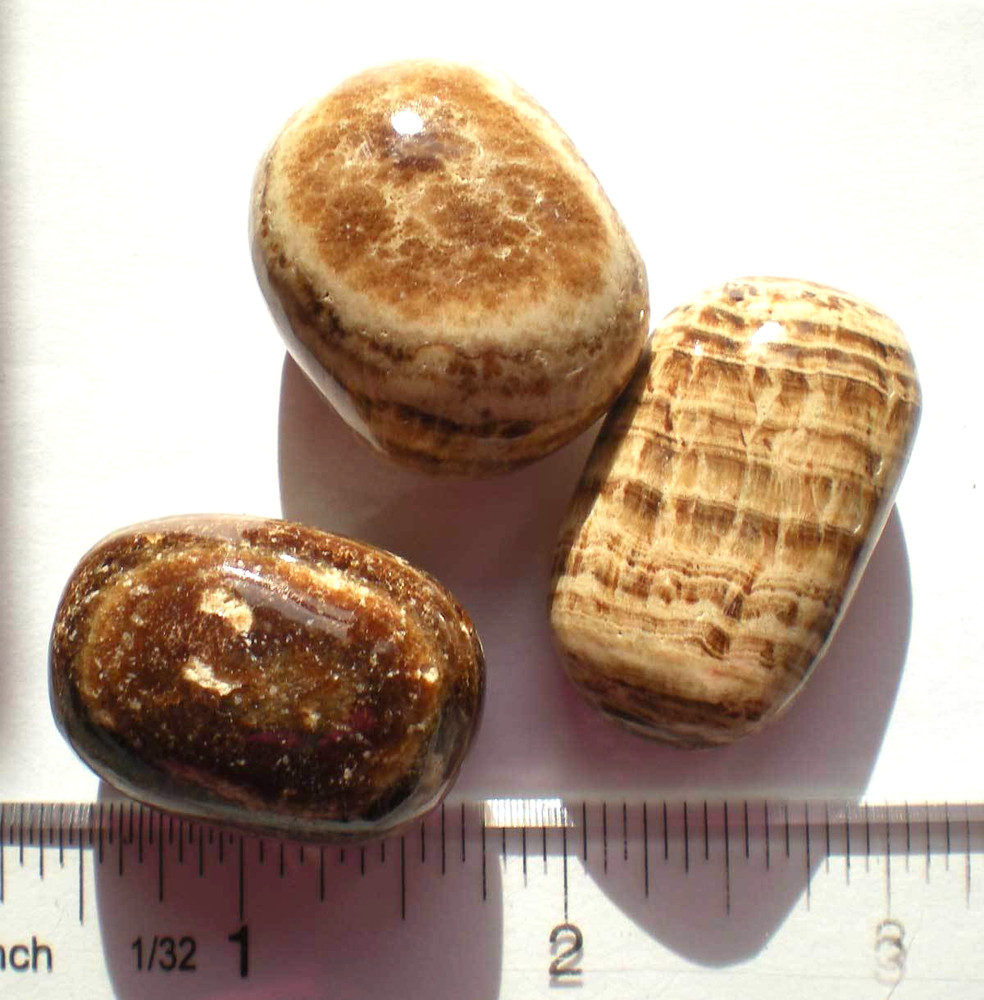 Aragonite - Peru - 3 Tumbled Stones rt397a
