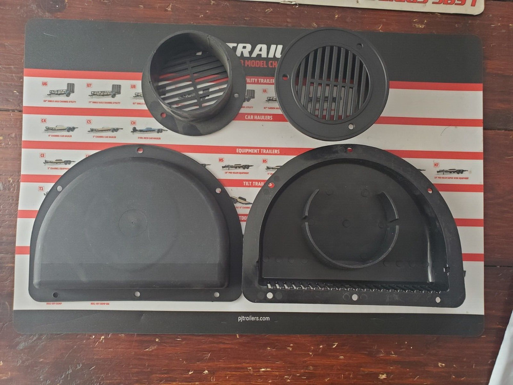 TRAILER SIDE WALL AIR VENTS - BLACK 2 inner 2 outer FREE FAST SHIPPING flow