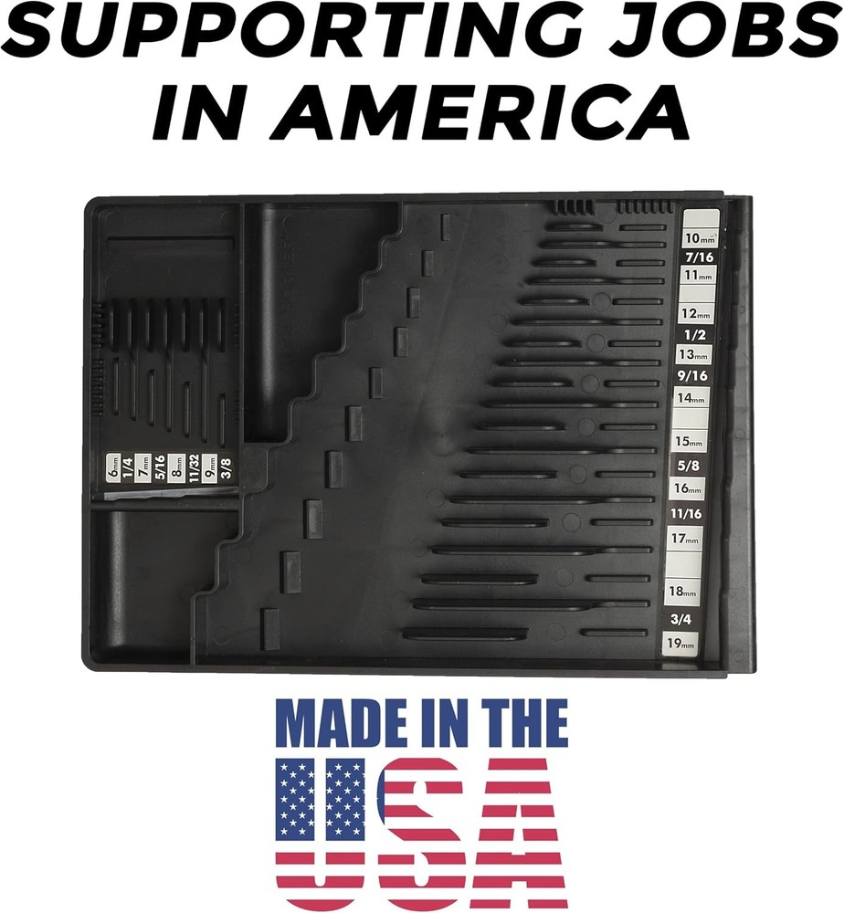 Black Wrench Organizer – Tool Storage Rack Holder