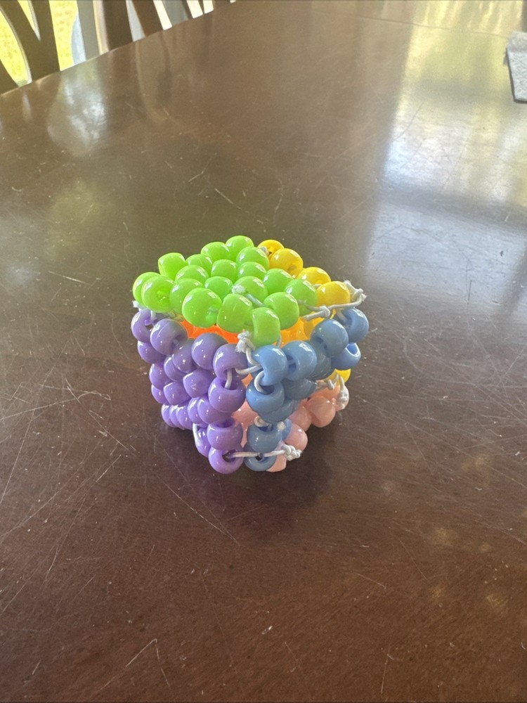 Handmade Kandi Pony Bead Cube 3D