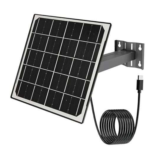 Eco-friendly 6W 5V Monocrystalline Solar Panel, Type-C Interface, IP66 Black6