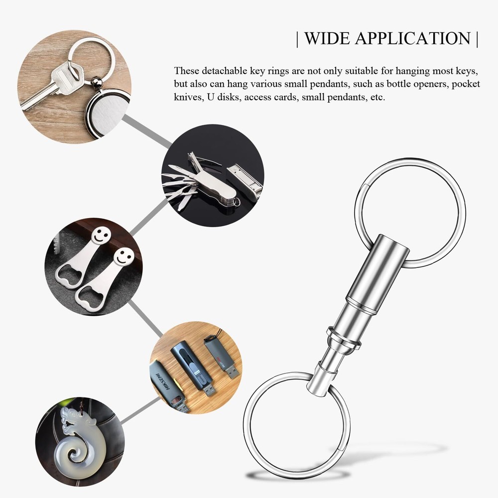 5 Pack Quick Release Keychain Detachable Pull Apart Keychain Dual Pull Apart Key