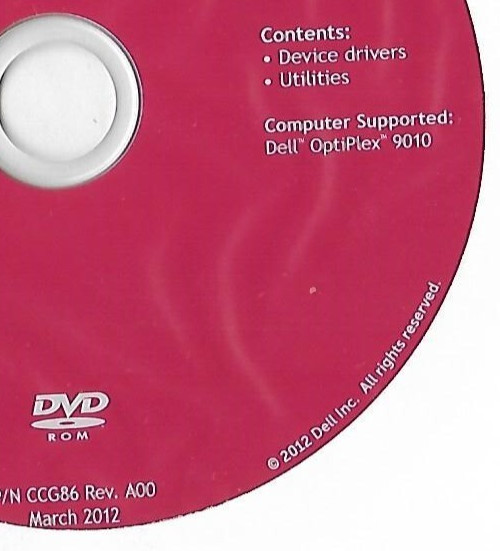 Dell OptiPlex "9010 Drivers Utilities 2012 Resource Media Software