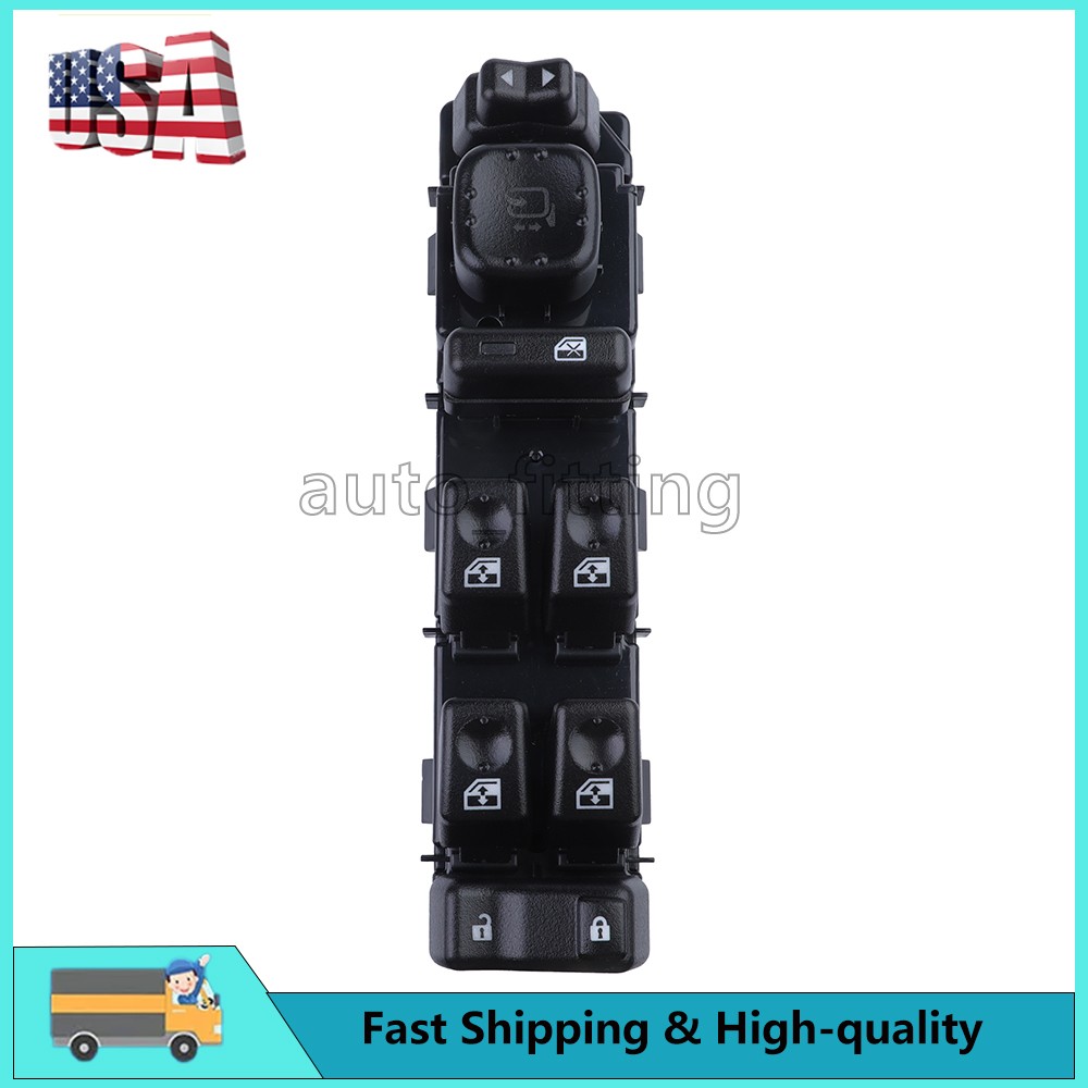Power Window Switch Front Driver Left Side Black for Chevy Silverado 15883320