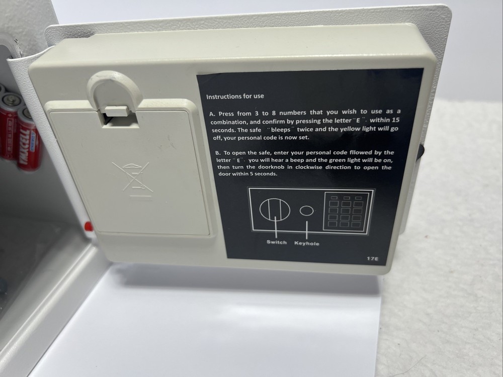 Small Safe Box Digital Electronic Security Safe Box for Home White