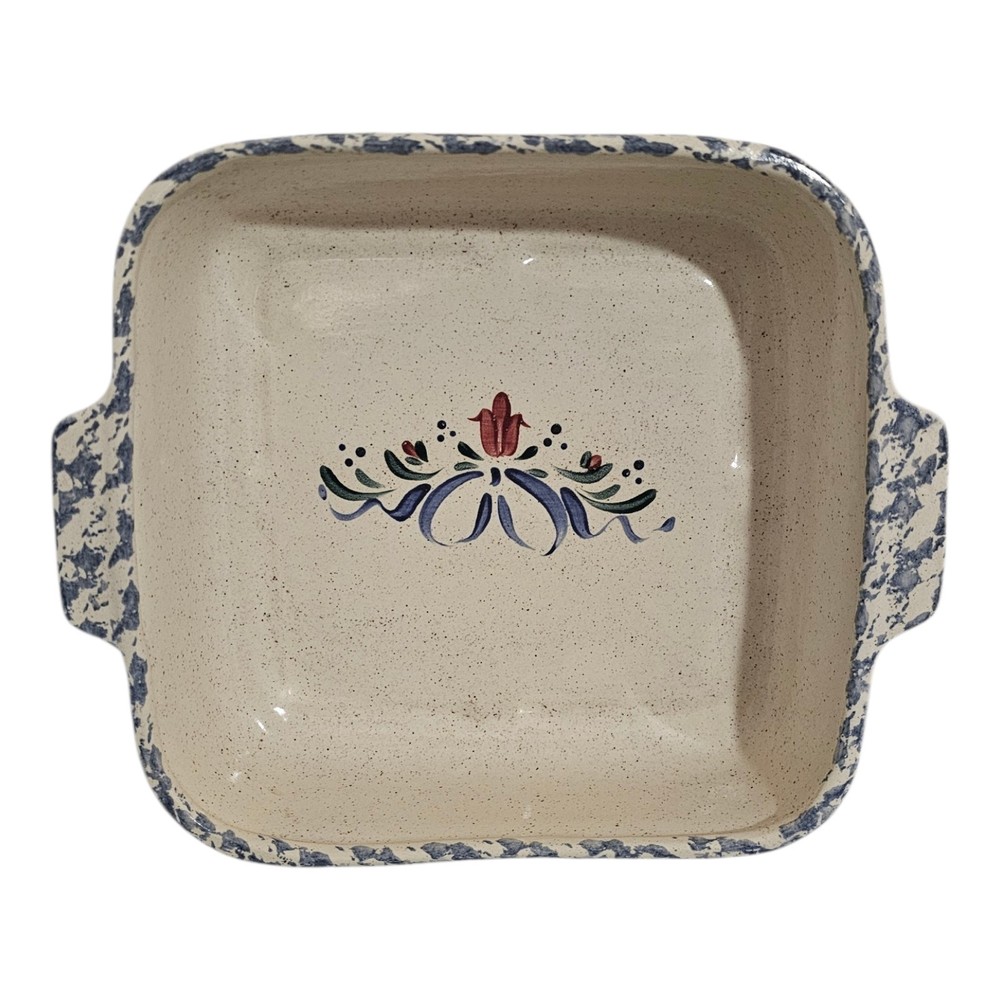 Blue Speckled Square Ceramic Baking/Casserole Dish