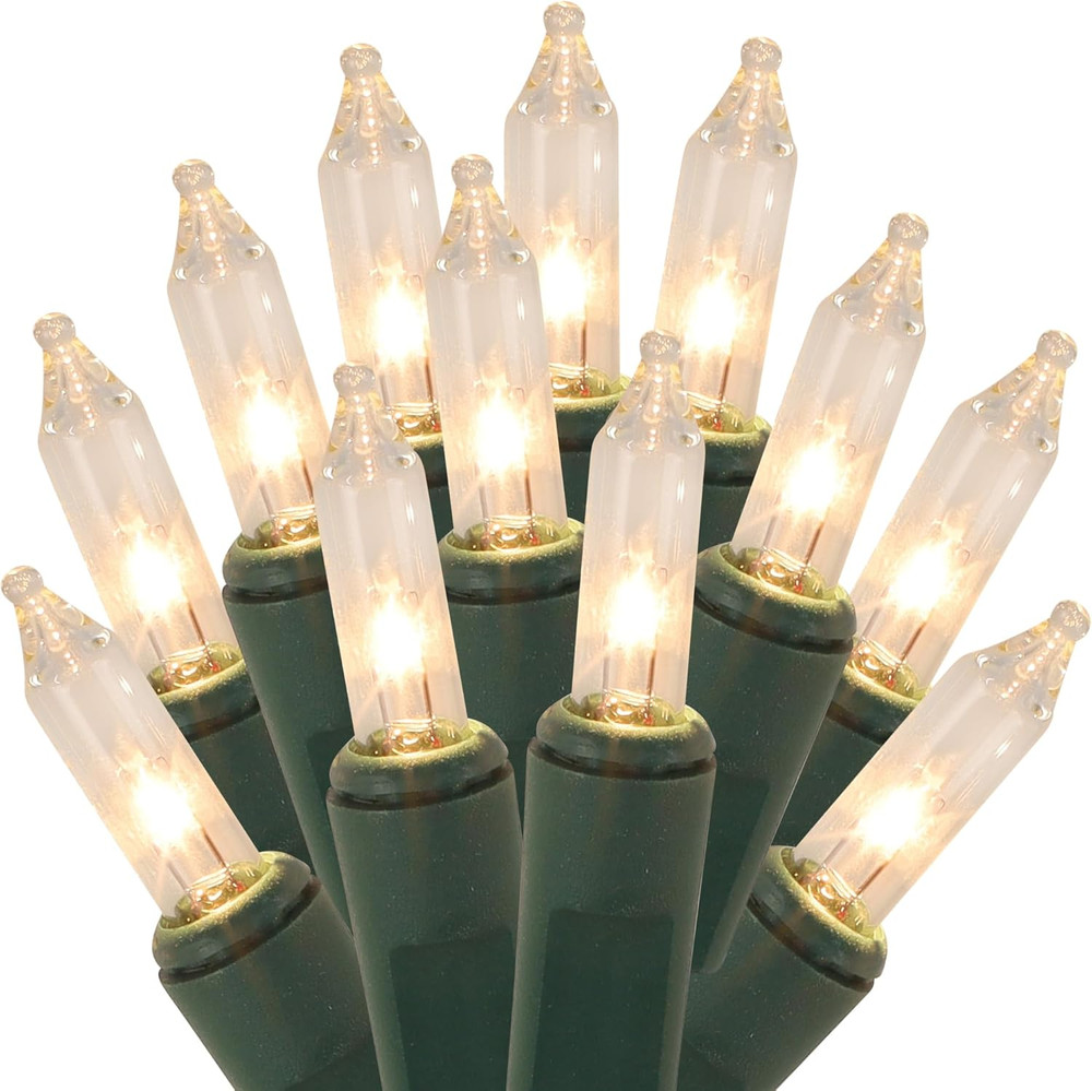 Clear Christmas String Lights, 100 Count, Incandescent Mini Christmas Lights, Co