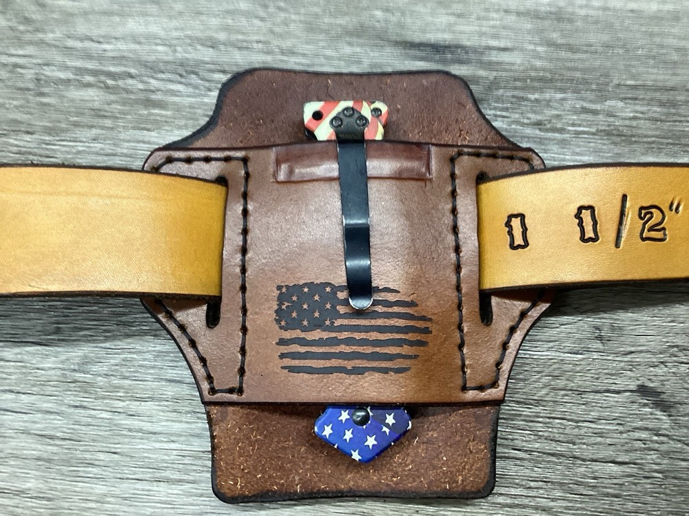 Leather Folding Clip Knife Sheath (Sheath Only)