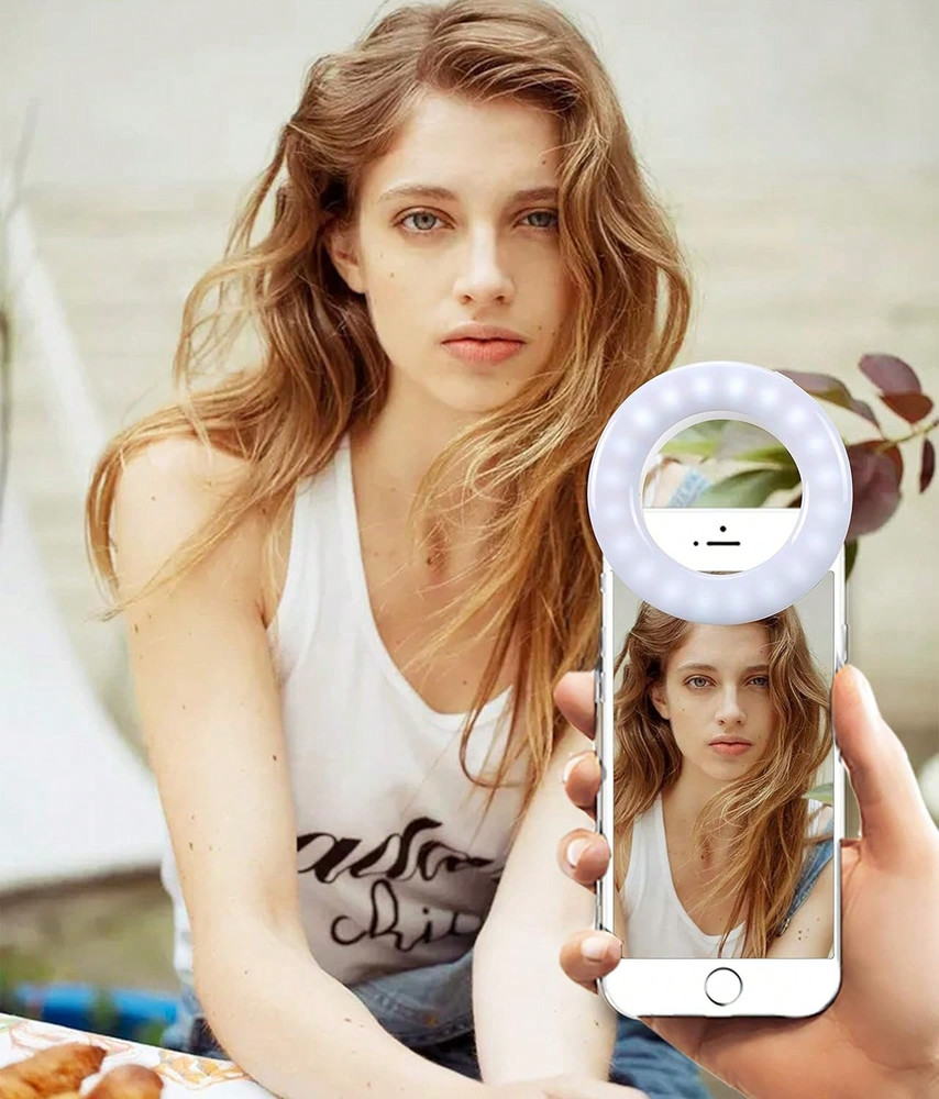 3 Modes Selfie LED Ring Fill Light Camera Rechargeable for iPhone Android Phone