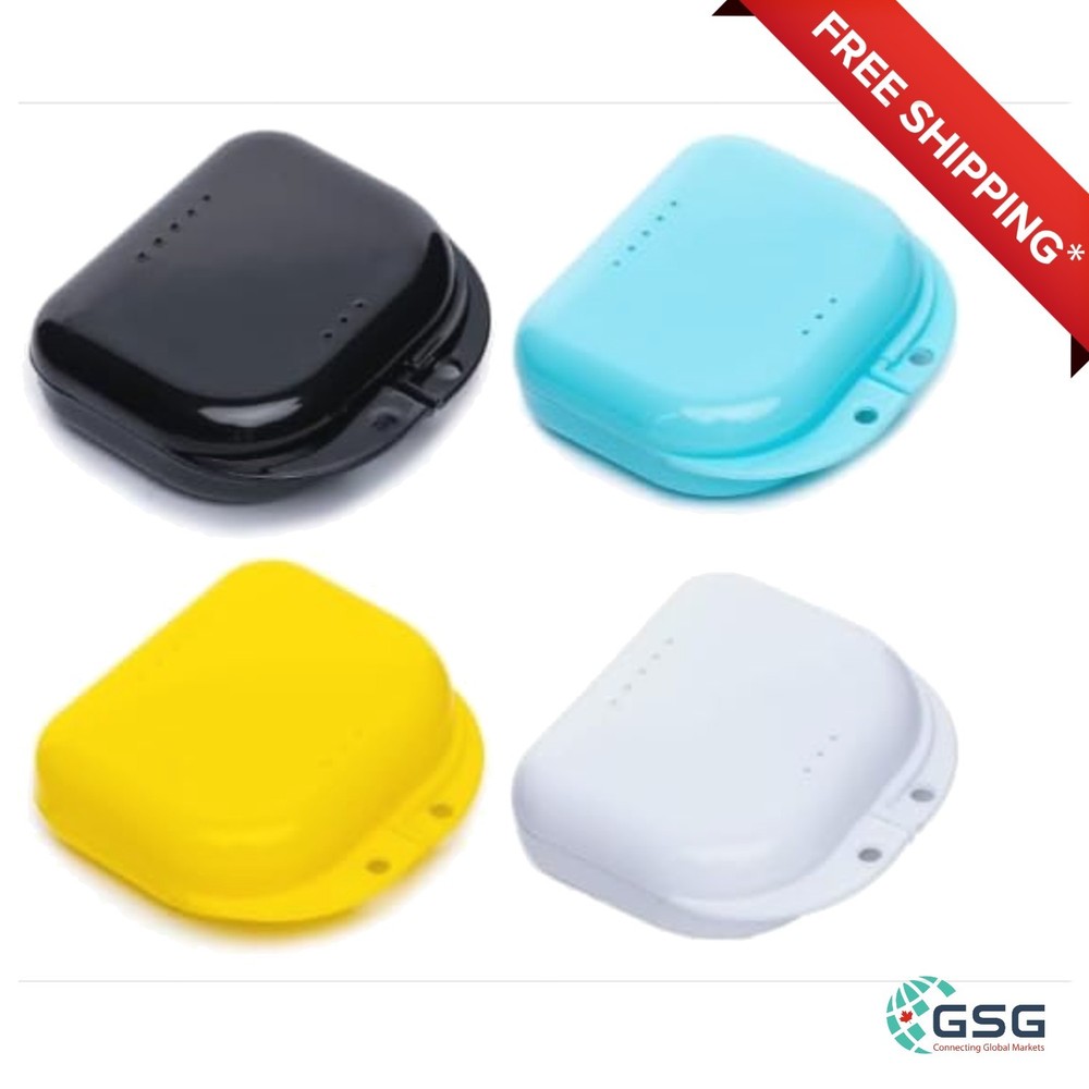 4-Pack Vented Retainer & Denture Cases - Durable, Easy to Clean, Color Options