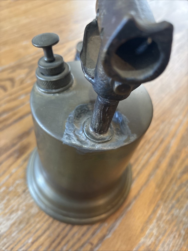 Vintage Brass Blow Torch Steampunk Unknown Maker Nice!