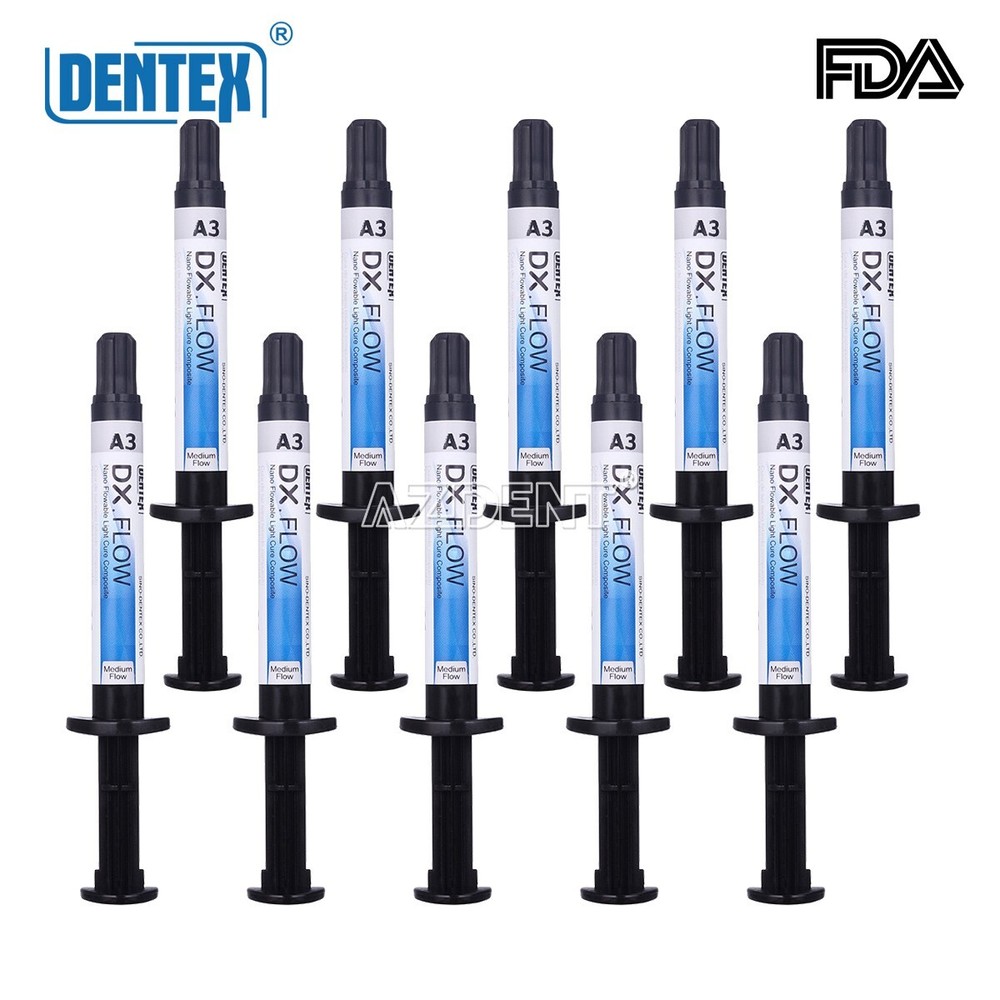 Dental Light Cure Flowable Composite Resin A3 Medium Flow 3g/Syringe DX.FLOW
