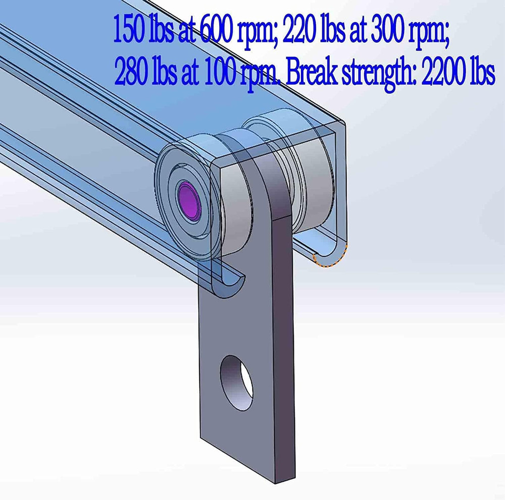 2 Wheel Trolley Rollers for 1-5/8" Strut Channel - 10 Pack