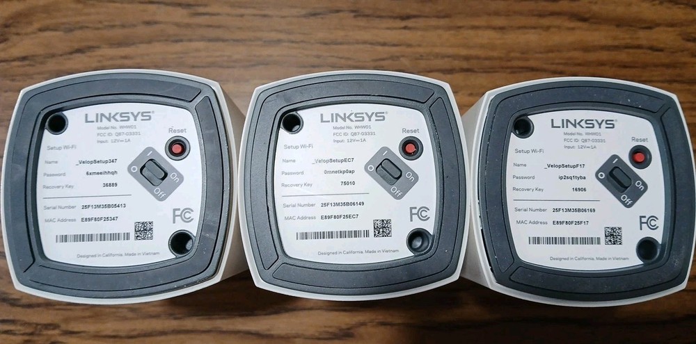 Linksys AC1300 3-pack Set VELOP Dual-Band WiFi 5 System Booster White