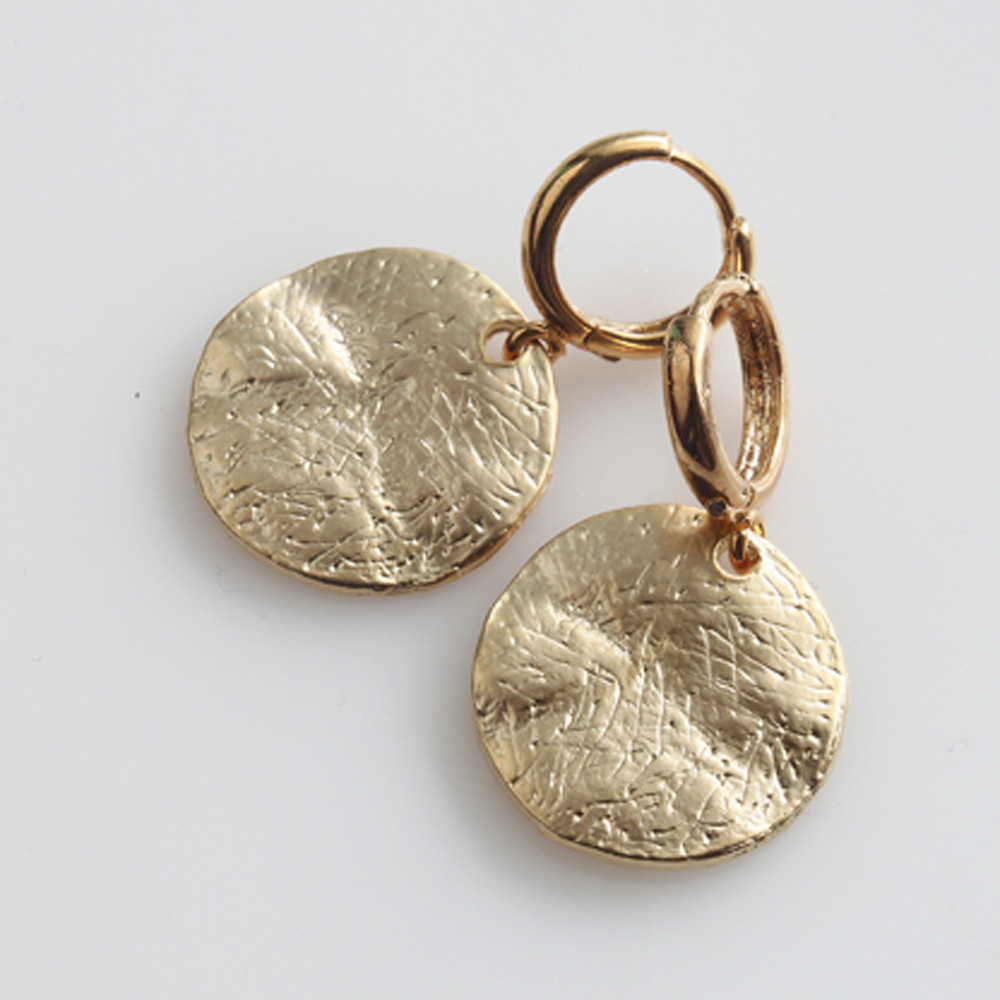 Thick Textured Disc Earrings