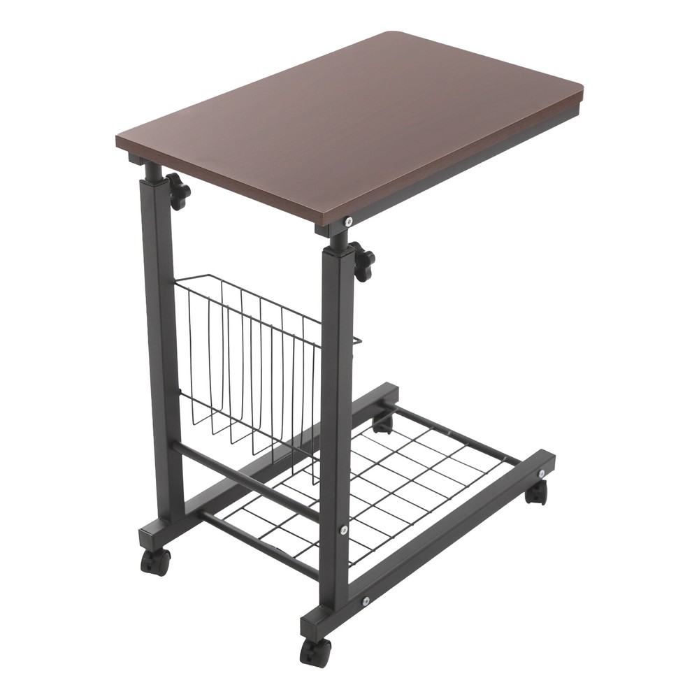 Adjustable Bed Side Table, Side Table with Wheels, Mobile Standalone Table