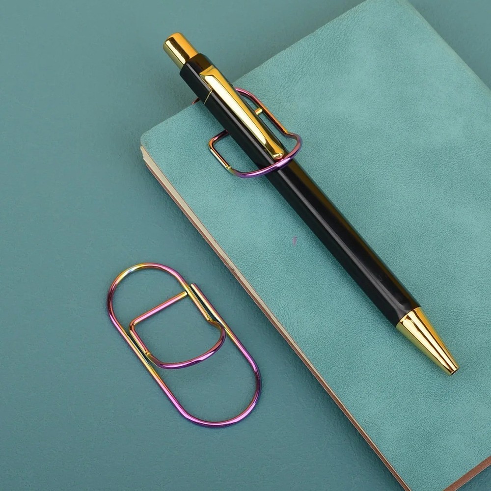 Multicolor Metal Writing Pen Clip - Creative Multifunctional Portable Notebook A