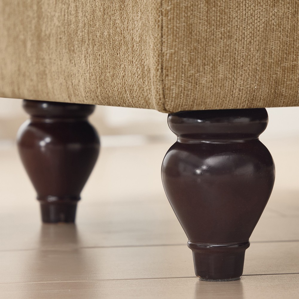 Modular 2-Piece Light Coffee Chenille Sofa Set w Flared Arms