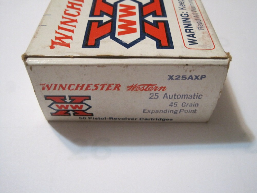 Vintage Winchester-Western .25 Automatic Expanding Point - Box - Empty