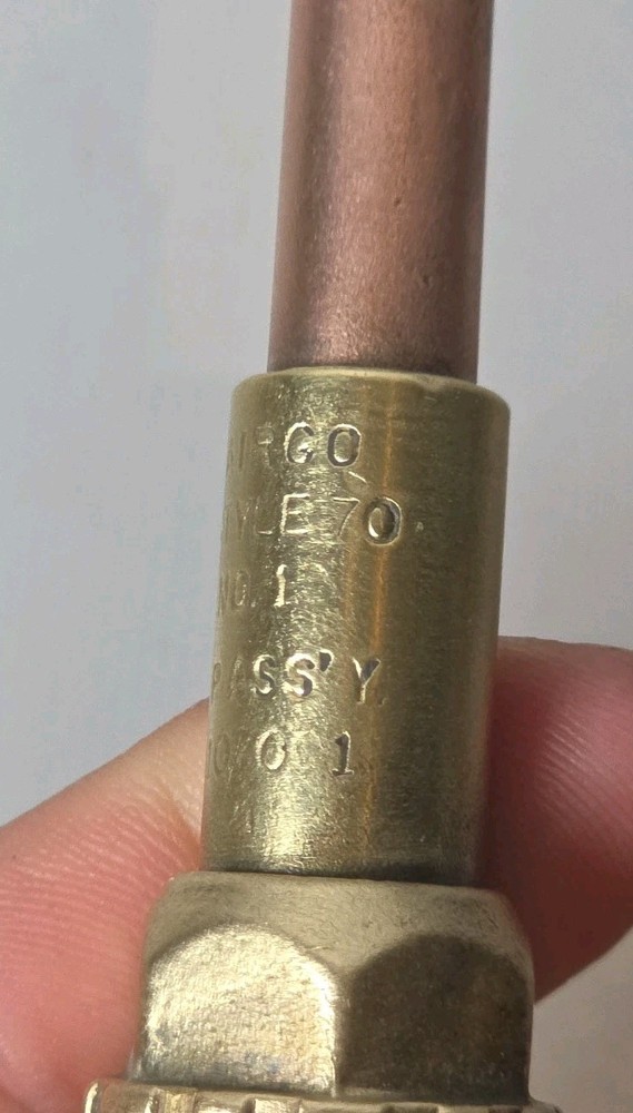 Airco Oxy-Acetylene Model 700 + Sz 1 Style 70 Brazing Welding Torch Tip UNTESTED