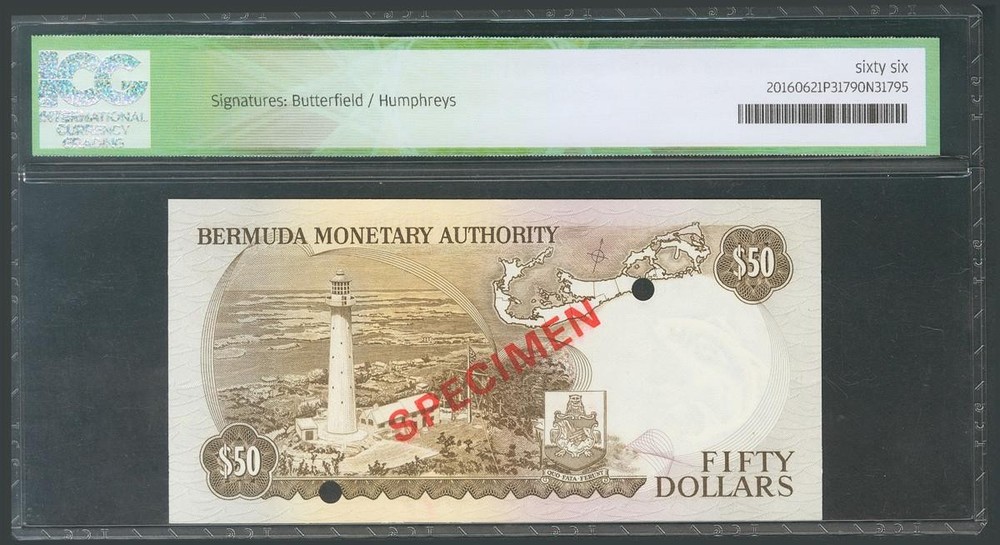 Bermuda. 1 To 100 Dollars. (1978ca) . Bermuda Monetary Authory. Specimen. ( Pick
