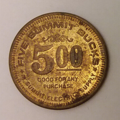 Summit Electrical Supply Five Dollar Trade Token 28mm