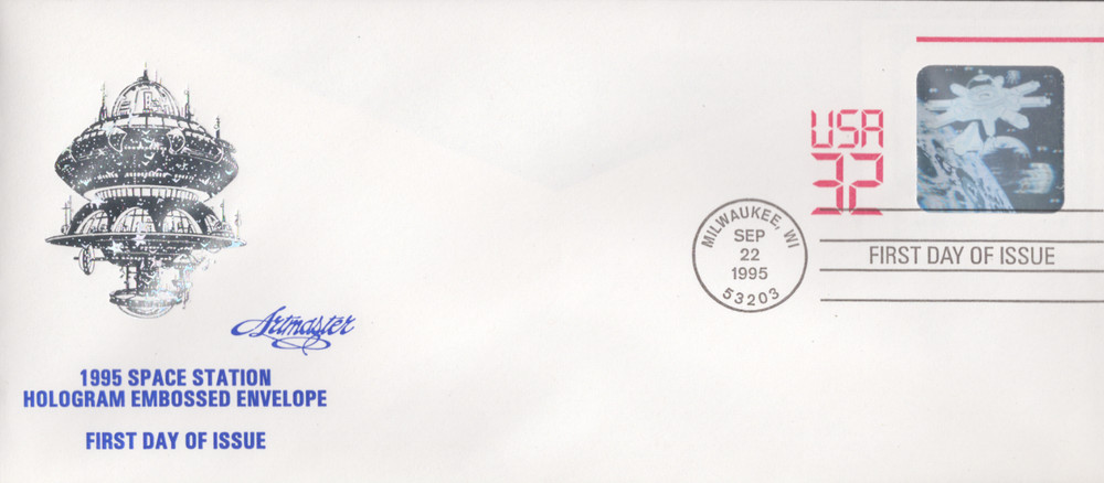 1995 First Day Stamped Envelope - Scott# U625 - Artmaster Cachet  Size 10