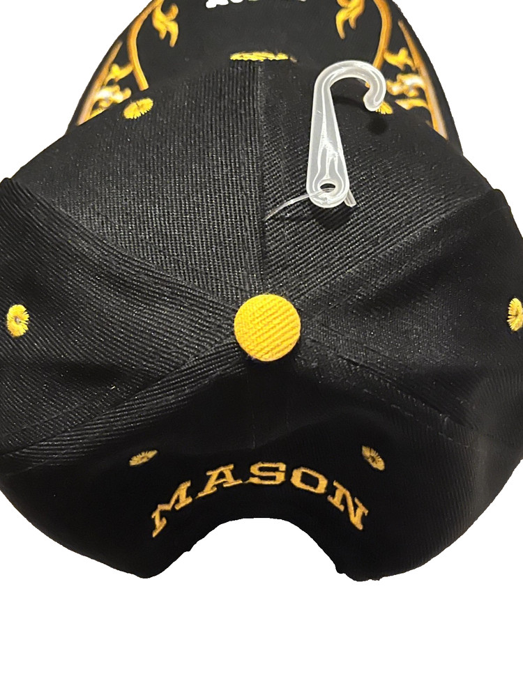 Black Master Mason Baseball Hat Cap Square Compass Masonic Fraternity NEW!