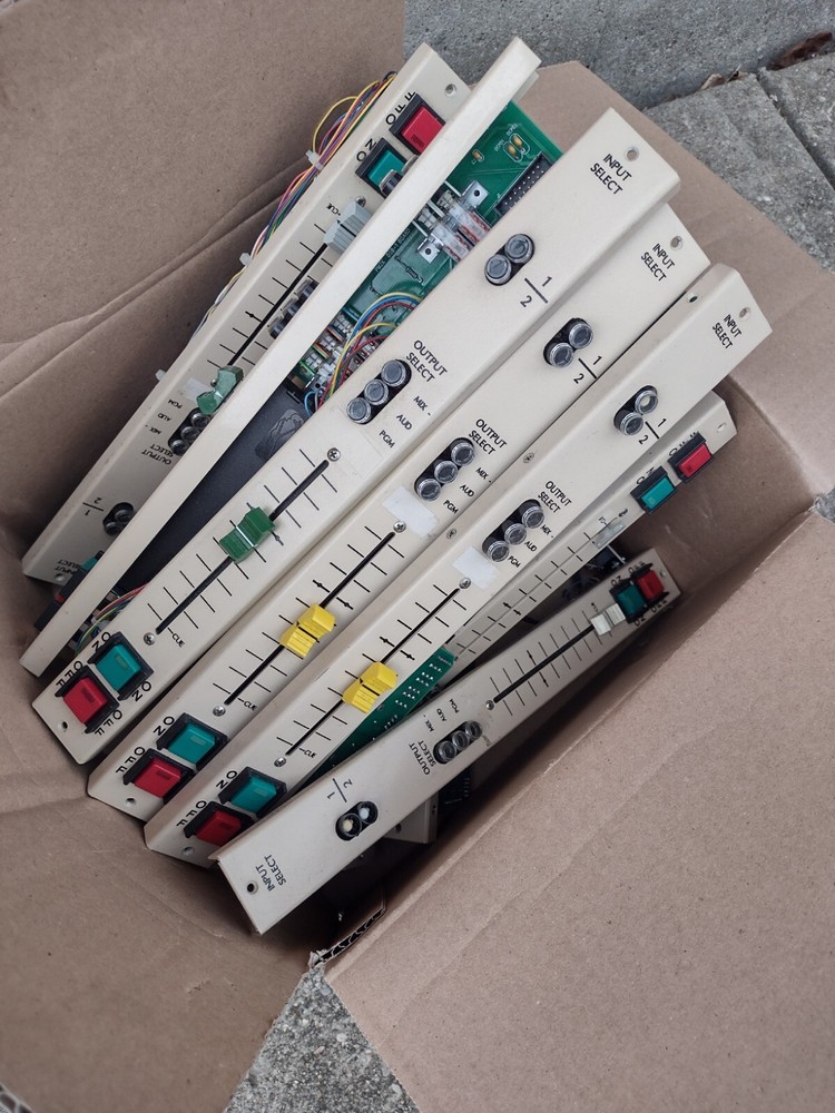 2 Harris Pacemaker PM-218 Autogram Broadcast Mixing Board VU METERS