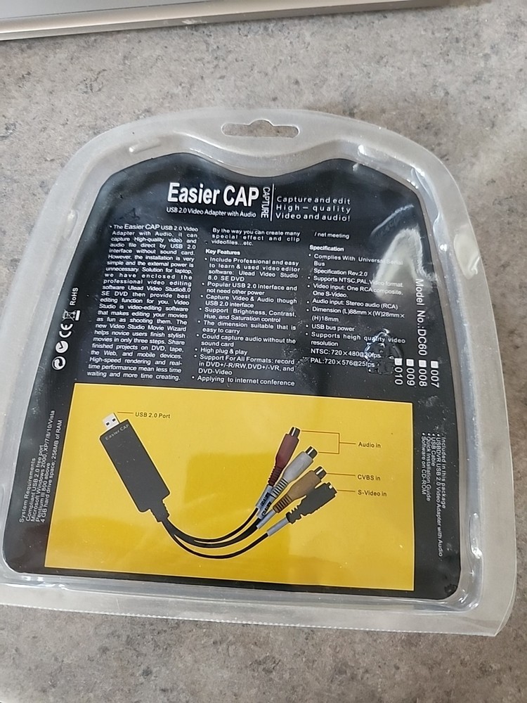 EasyCAP USB 2.0 Video Adapter with Audio Model DC60