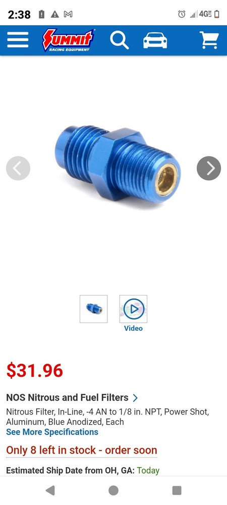 Nitrous -4 Filter