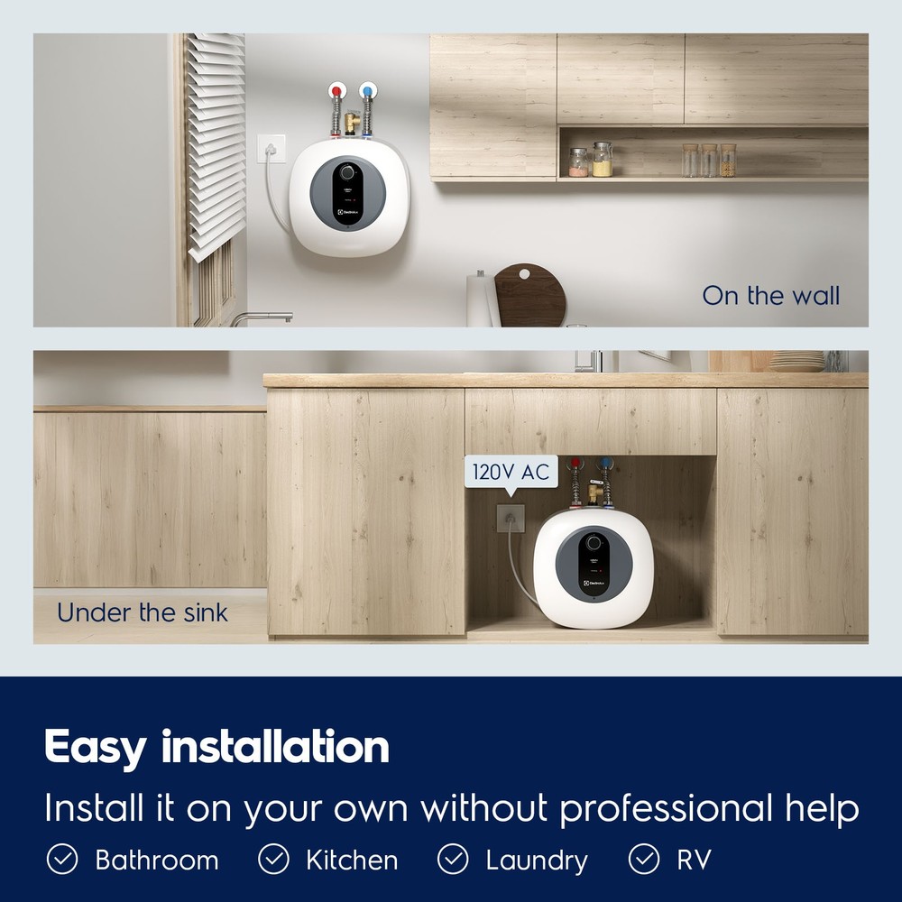 4.0 Gal Electric Mini Tank Instant Hot Water Heater for Sink RV Trailer 1440W