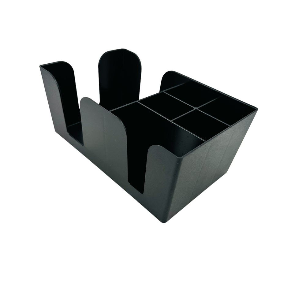 Tablecraft Black Plastic Bar Caddy Organizer 6 Compartment
