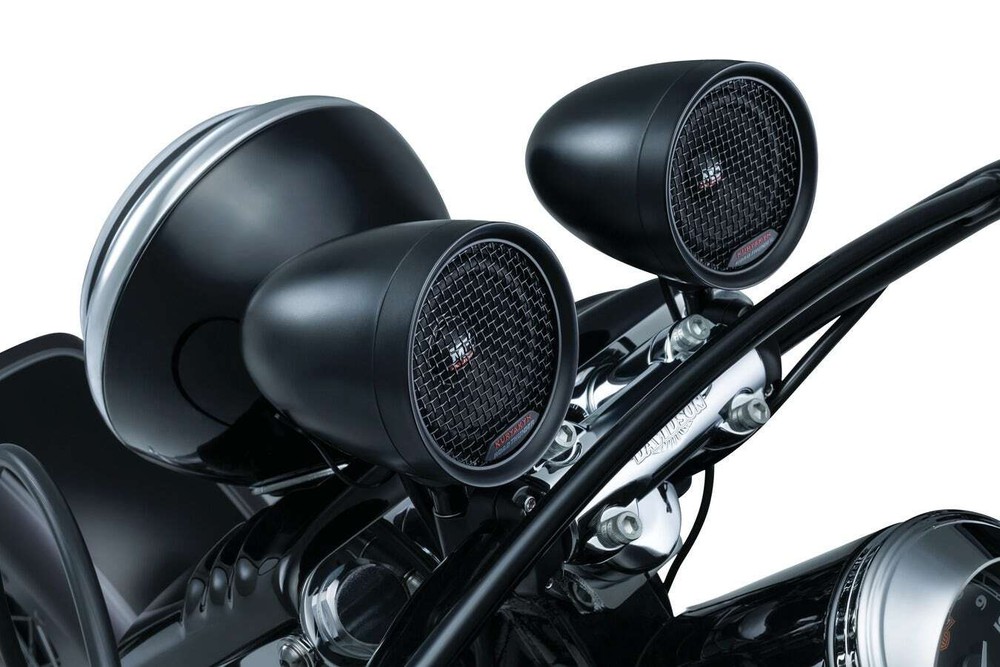 Kuryakyn RoadThunder Black Speaker Pods & Bluetooth? Audio Controller MTX