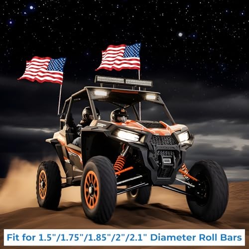 2PCS Solid UTV Whip Light Mount, Aluminium Alloy Thickened UTV Flag Mount,