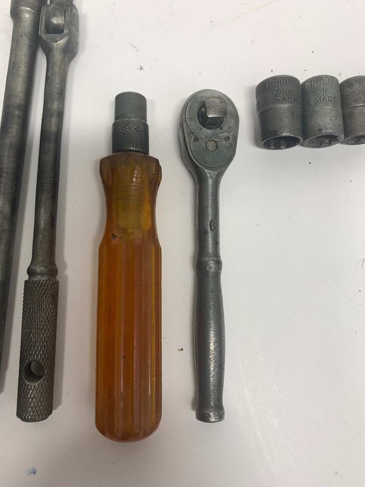 Vintage Snap-On Midget Socket Wrench Set + Embossed Metal Case