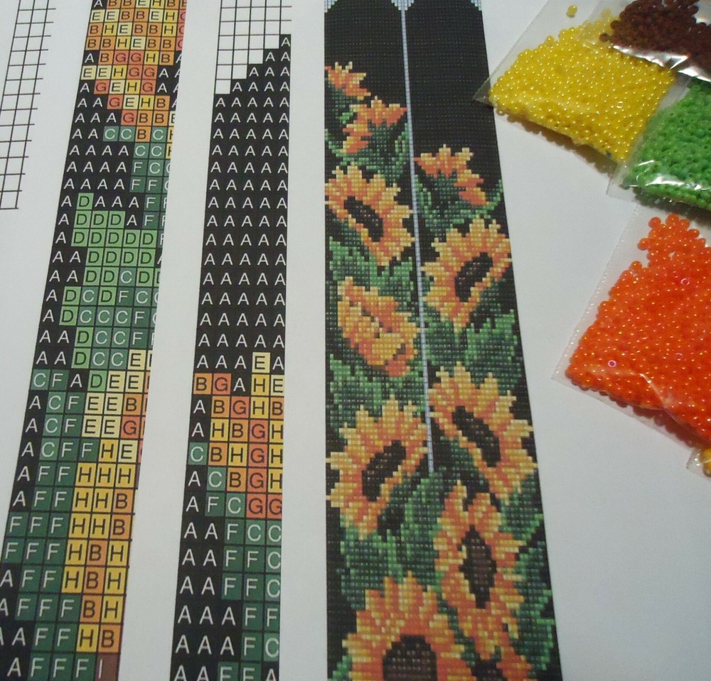 Kit for making a necklace gerdan. Beading Loom Pattern. #C4