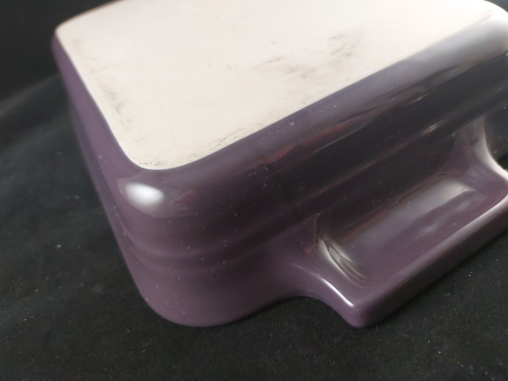 2 Le Creuset Purple Ceramic Rectangular Casserole Baking Dishes, 10-12