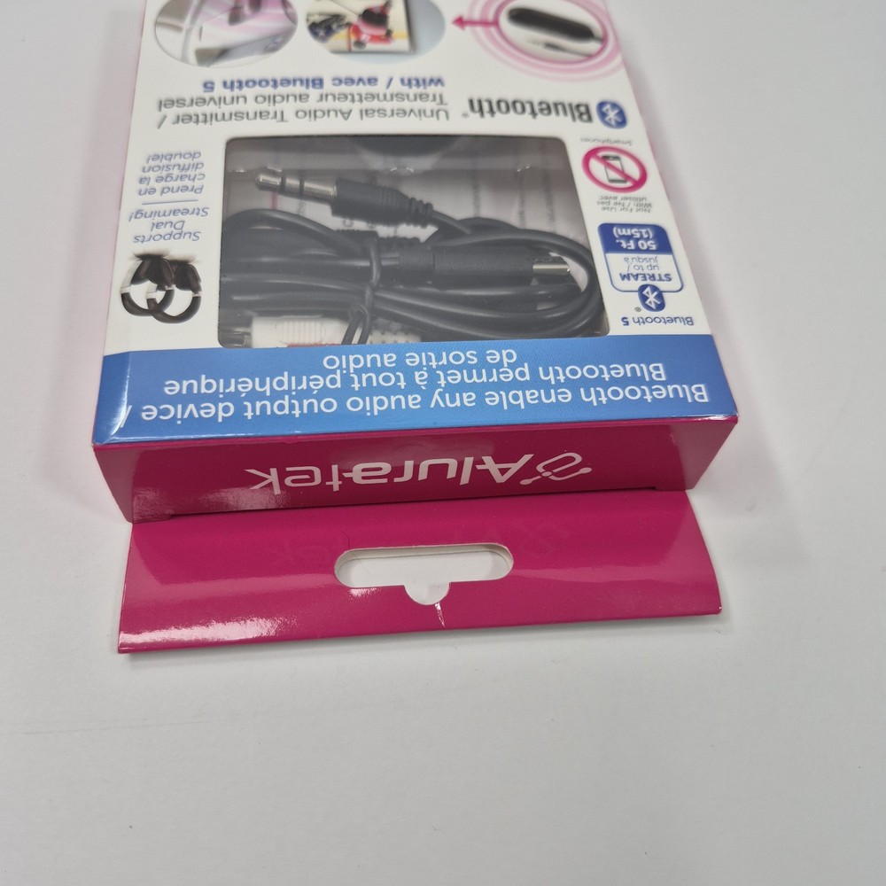 Aluratek Bluetooth Audio Receiver & Transmitter With Bluetooth 5 New Open Box