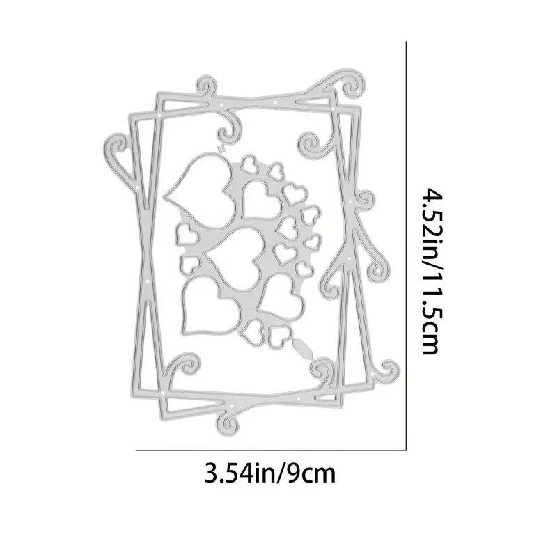 Heart offset rectangle frame metal cutting dies cut machine cutter die